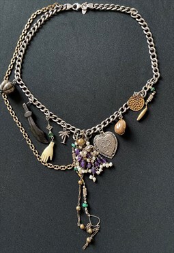 Mawi Of London Ladies Vintage Necklace Multi Charm 
