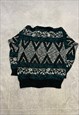 VINTAGE KNITTED JUMPER ABSTRACT PATTERNED KNIT SWEATER