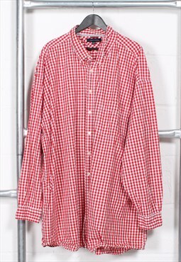 Vintage Tommy Hilfiger Shirt in Red Check Long Sleeve 4XL