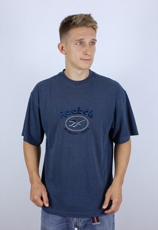 VINTAGE REEBOK MENS BIG LOGO T-SHIRT TOP