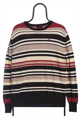 Vintage Kappa Beige Striped Wool Jumper Mens