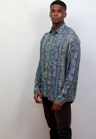 1990'S VINTAGE MULTI PRINT SHIRT IN MULTICOLOUR