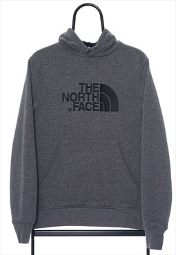 Vintage The North Face Grey Spellout Hoodie Mens