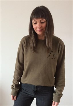 Vintage 90s style Olive Green Sweatshirt Pullover