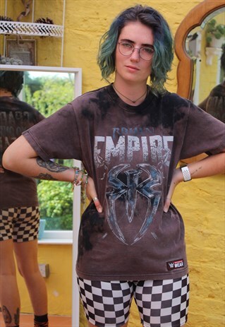 VINTAGE REWORKED HAND BLEACHED PRINTED T-SHIRT SIZE M
