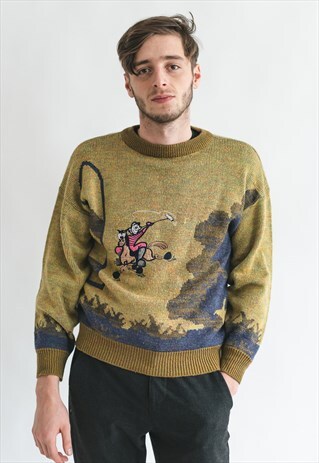 VINTAGE 80S FUNKY PATTERNED JUMPER