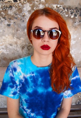 UNISEX ROUND BROWN SUNGLASSES