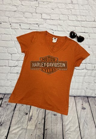 ORANGE HARLEY DAVIDSON TSHIRT