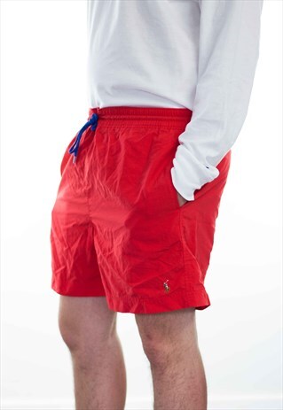 VINTAGE POLO RALPH LAUREN SWIM TRUNKS LOGO 90S L 6.5