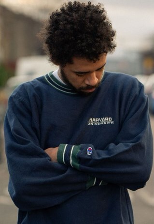 VINTAGE CHAMPION HARVARD UNIVERSITY SWEATSHIRT GREEN, NAVY