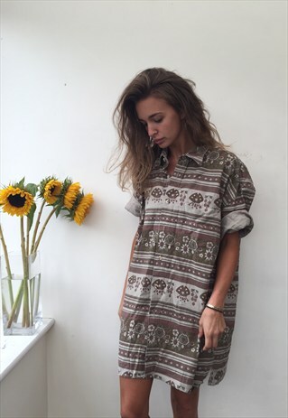 CRAZY PATTERN OVERSIZED RETRO VINTAGE UNISEX FESTIVAL SHIRT