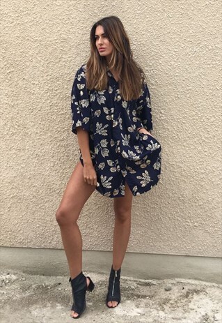 PATTERNED OVERSIZED RETRO VINTAGE UNISEX FESTIVAL SHIRT