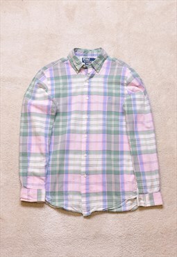 Vintage Polo Ralph Lauren Pink Green Pastel Check Shirt 