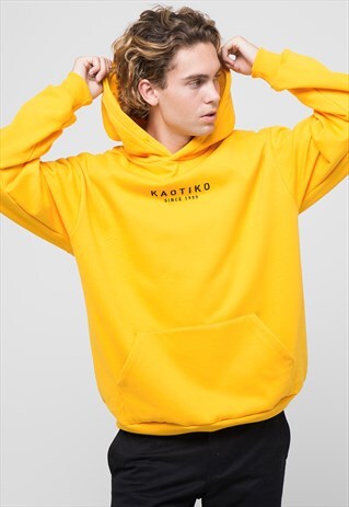 BASIC YELLOW KAOTIKO HOODED SWEATSHIRT