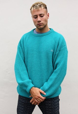 TEAL / TURQUOISE KAPPA KNITTED SWEAT