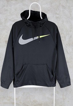Black Nike Hoodie Embroidered Swoosh Dri Fit Small