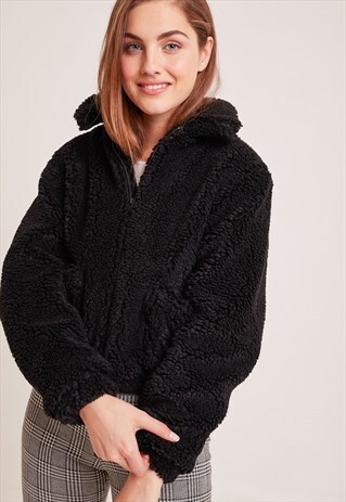 TEDDY BEAR BOMBER - BLACK