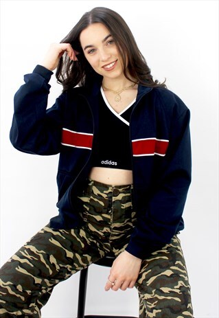 90'S RETRO NAVY & RED FESTIVAL TRACK JACKET
