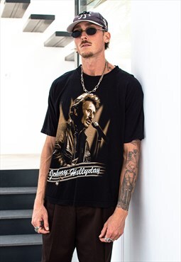 Vintage Y2K Thin comfy  oversize Johnny Hallyday t-shirt 