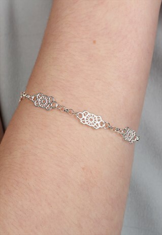 SILVER LACE PATTERN BRACELET