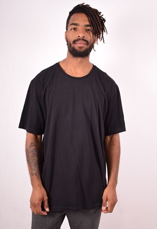 ADIDAS MENS VINTAGE T-SHIRT TOP XXL BLACK 90S