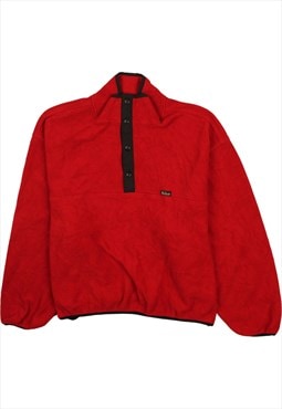 Vintage 90's Woolrich Fleece Jumper Quater Button Red