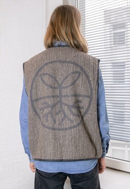 Vintage 80's Brown Textured Wool MISTRAL Vest Top