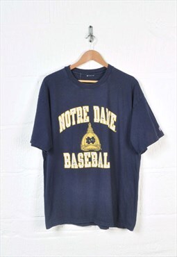 Vintage Champion Notre Dame Basketball T-Shirt Crew Neck XL