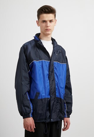VINTAGE BLUE WINDBREAKER RAINCOAT JACKET
