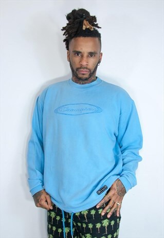 CHAMPION EMBROIDED SWEATSHIRT BLUE