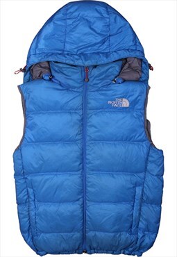 Vintage 90's The North Face Gilet Hooded Full Zip Up Blue