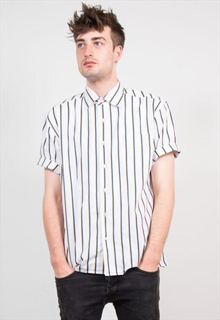 VINTAGE STRIPED TOMMY HILFIGER SHORT SLEEVE SHIRT