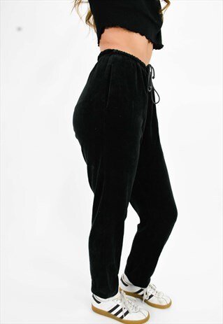 VINTAGE BLACK VELVET TROUSERS