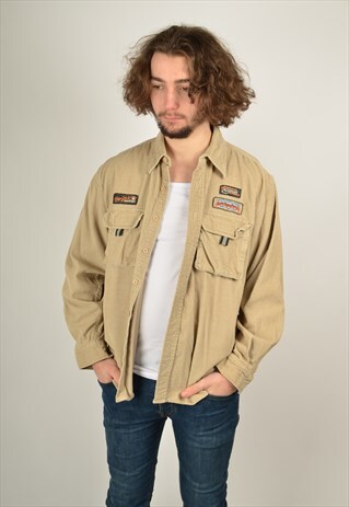 VINTAGE CORDUROY CORD SHIRT BEIGE