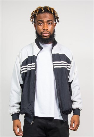 REVERSIBLE ADIDAS 90'S VINTAGE BLACK JACKET FLEECE
