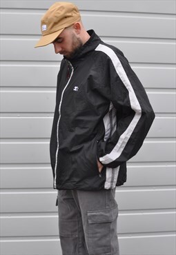 vintage Y2K Starter reflective zip stripe windbreaker jacket