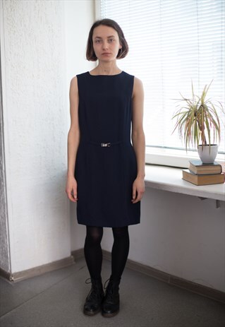 VINTAGE 90'S MINIMALIST MINI DRESS IN NAVY