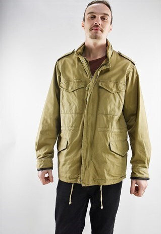 VINTAGE TIMBERLAND MEN'S FIELD JACKET IN KHAKI WITH HOOD