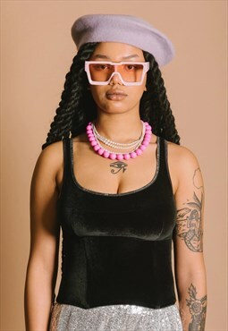 Vintage suede corset top