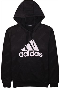 Vintage 90's Adidas Hoodie Spellout Pullover Black Medium