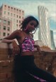PSYCHEDELIC PRINT STATEMENT BACKLESS PARTY TOP