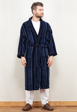 Vintage 90's Men Dressing Gown in Blue