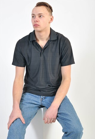 VINTAGE ADIDAS BLACK POLO SHIRT