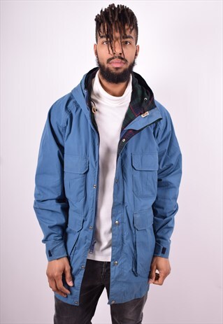 WOOLRICH MENS VINTAGE WINDBREAKER JACKET LARGE BLUE 90'S