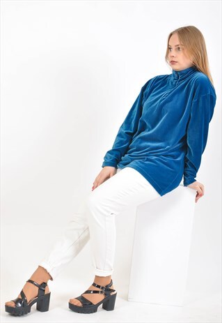 VINTAGE 90'S VELVET 1/4 ZIP JUMPER