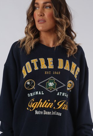 SWEATSHIRT JUMPER OVERSIZED USA PRINT LONG UK 16 - 18 (HW5L)