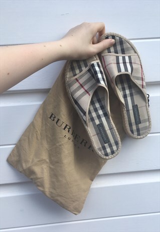 WOMENS BURBERRY SLIDERS FLIP FLOPS BEIGE NOVA CHECK SHOES