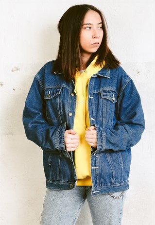 VINTAGE 90S OVERSIZED DENIM TRUCKER JACKET