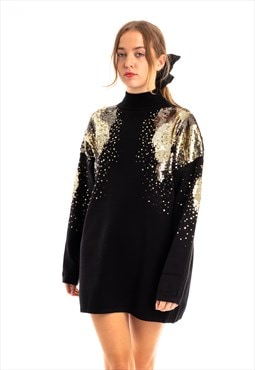 Gold Sliver Mix sequin embellished front and sleeves design 