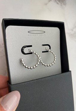 Sterling Silver Minimalist Jewellery, Ball Hoop Earrings